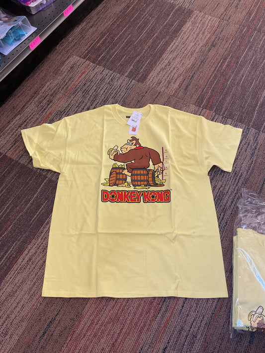 Unisex Light Yellow Donkey Kong T-Shirt Size- XL